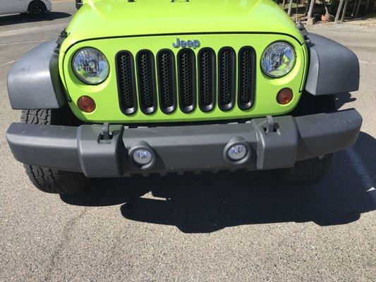 New front bumper and KC headlights installed by Rooker's