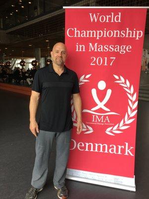 Joe Lavin at the 2017 World Massage Champions in Copenhagen