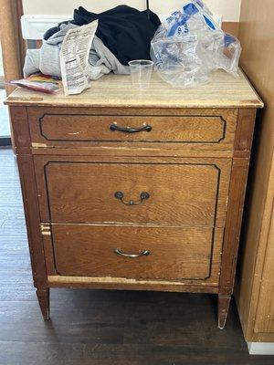 Nightstand in room