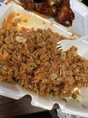 Fried rice and chicken wings