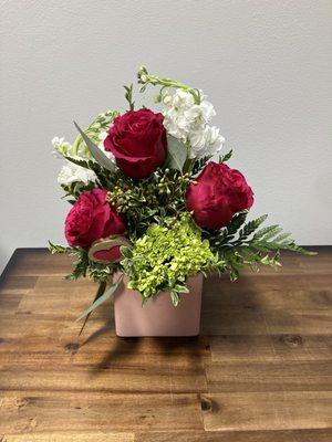 Valentine's Day floral arrangement ordered.