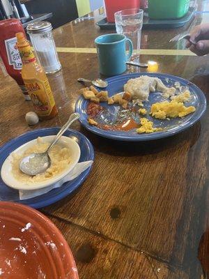 The Bubba. Scrambled cheese eggs, biscuits & gravy, fried potatoes. My husband described the gravy as having the perfect consistency.