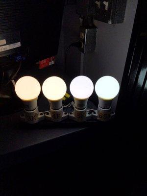 Different brightness of LED lights.