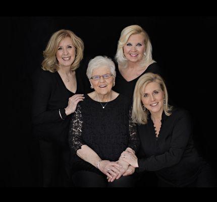 Family portrait of women in studio in Walpole, Ma