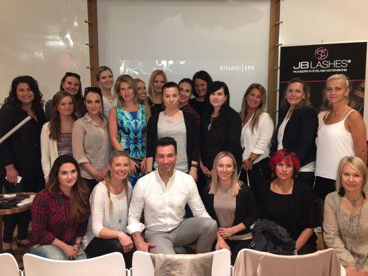 A lash and Makeup Seminar that Marc Christopher did in Finland..