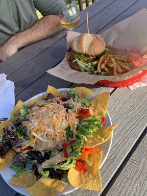 Southwest salad & avo burger