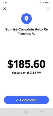 This is a bill I got for changing 1 fuse. Never consulted me. Went back today and got yelled at for disputing the bill.