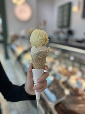 Mango and kinder bueno gelato