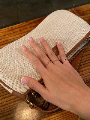 A simple french tip for short nails like me! I love it!  They do it quick & very neat.