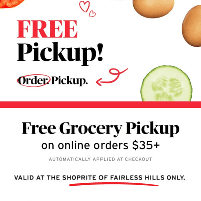 Free Grocery Pickup! Skip the wait, order online, and have your groceries ready for pickup!