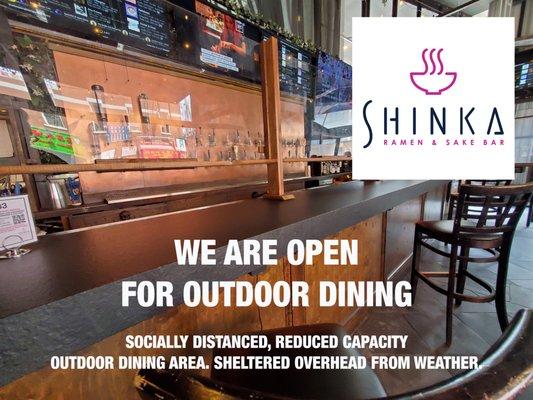 OPEN FOR OUTDOOR DINING! Like all good siblings, our sister restaurant, The Bowery Beer Garden, is sharing their outdoor dining area w/ us!