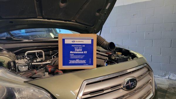 Subaru EFI service with original Subaru fluids.