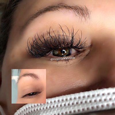 Hybrid eyelash extensions. Text or call (626) 824-2674 for booking & info instagram.com/VirginiaValverde