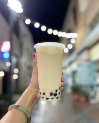 Green Milk Tea with boba