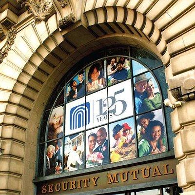 Security mutual Life Archway Window Artwork Celebrating 125 Years