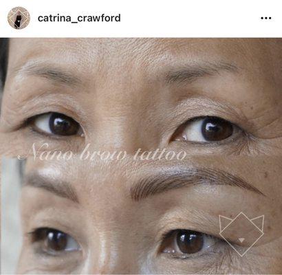 Nano brows done with a machine and one needle, no cutting this is not microblading, it's newer and looks better healed.