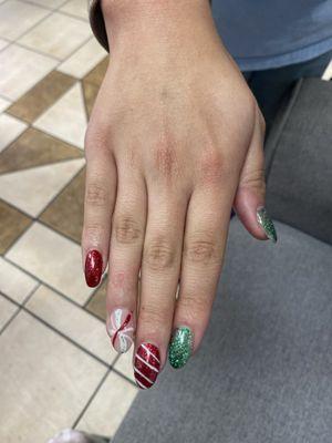 Holiday nails.