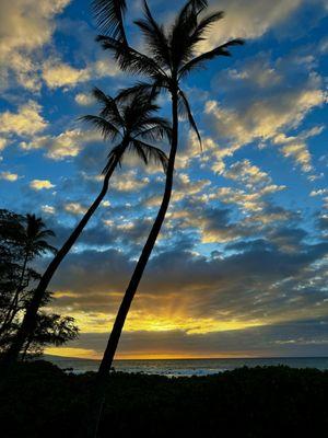 Setting sun as seen from the luau