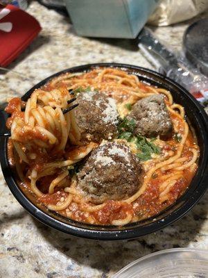 Spaghetti & Meatballs with meat sauce