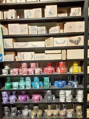 Rubber stamps and ink at Paper Source