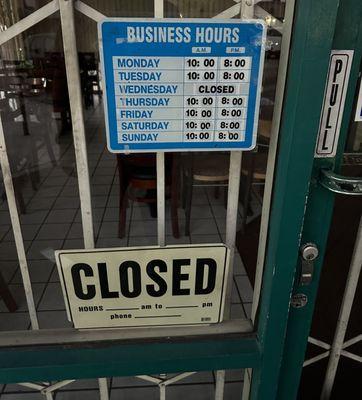 Closed before 8pm