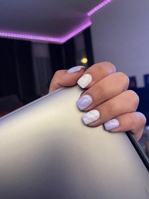 Marble purple nails