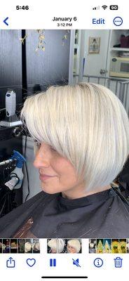 Full hair balayage with bob hair style