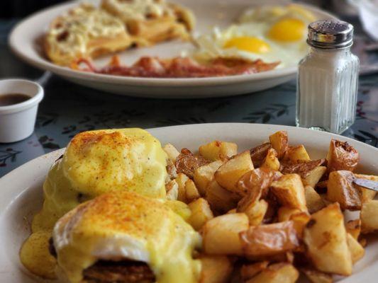 Country style eggs Benedict  and Breakfast special #2