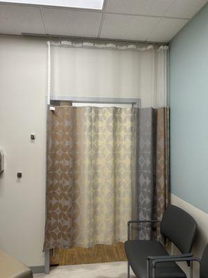 Cubicle curtain and track for a medical setting.