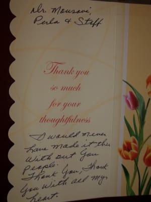 We appreciate the thoughtfulness of our patients.