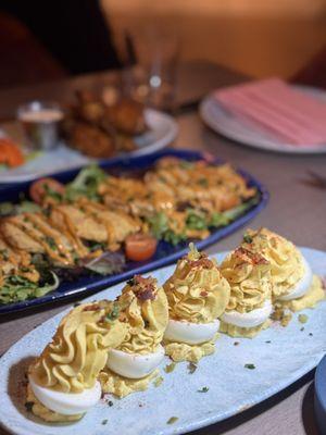 Deviled Eggs Fried Green Tomatoes