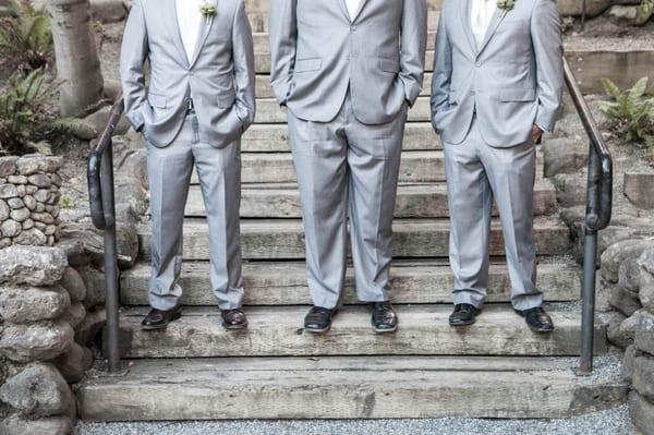 My Groomsmen in their Italian Grey Suits. Thank You Tuxedo Wearhouse!!