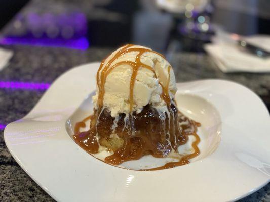 Toffee Cake with vanilla ice cream