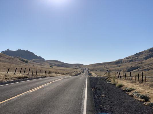 The big uphill climb on Pass Road.