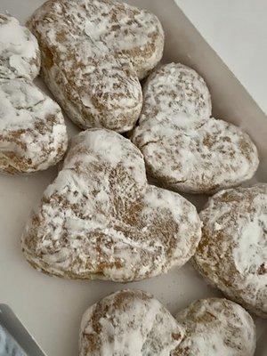 Lemon and Bavarian cream donuts - heart shaped!