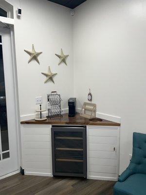 Coffee and Water Bar in the Waiting area