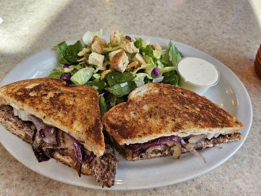 Patty's Melt with Side Salad