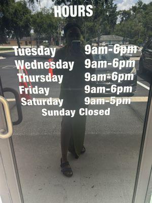 Not open on Mondays.