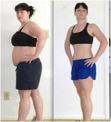 Before and after weight loss transformation.