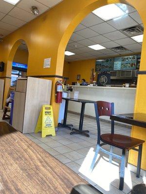 Looking at the counter from the dining room