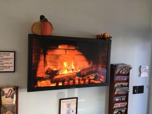 Cool fireplace tv