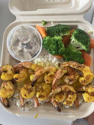 Grilled Cajun Shrimp plate