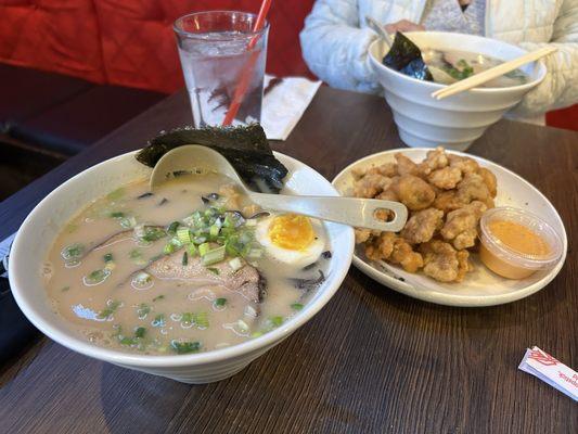 Tonkotsu Ramen and Chicken Karaage