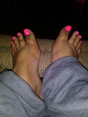 Simple pedicure with Mii favorite summer color!