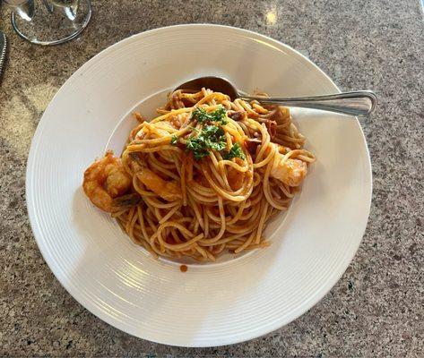 Spaghetti Divavolati with Prawns