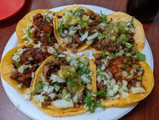 Al pastor, tripa y asada