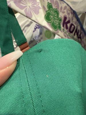 Hole in my clothes because they use giant safety pins