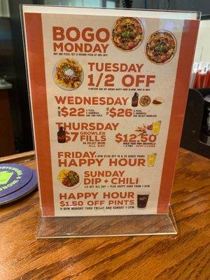 Happy Hour Menu