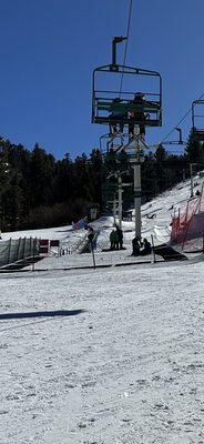 Behind the lift pole is the TINY tubing area.