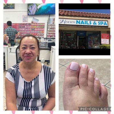 This is Kathy and the nail salon. Oh and my finished pedicure that I loved too!